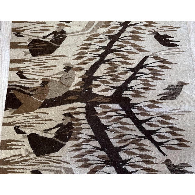 1940s Vintage Handwoven Mexican Zapotec Kilim 2.7' X 5.2' (82cm X 158cm) 1940s For Sale - Image 5 of 8