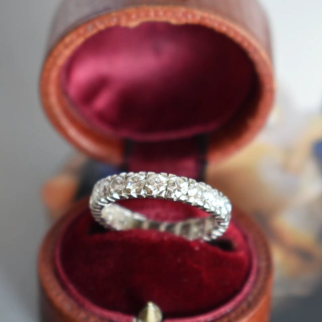 Late 20th Century Vintage Eternity Wedding Band All Diamonds 2 Carats H/VS, Size 5.25 For Sale - Image 5 of 7