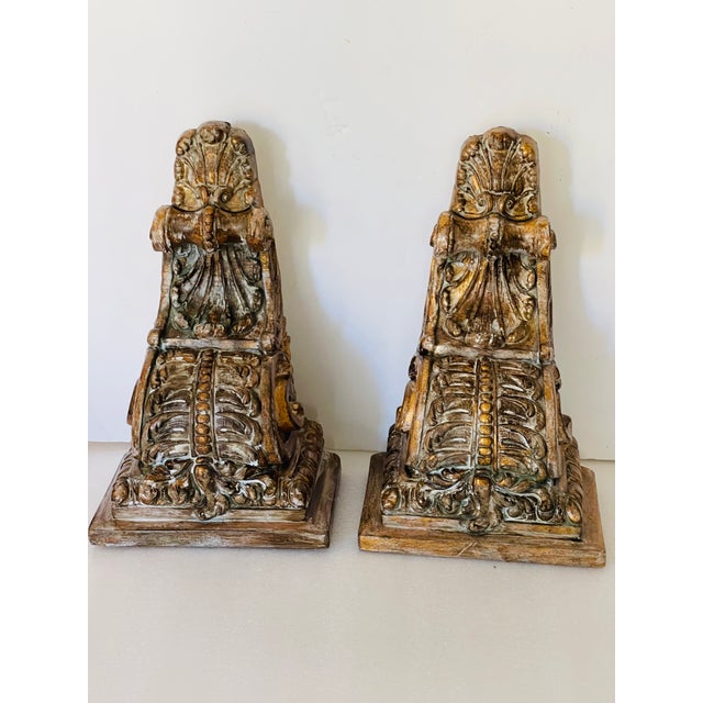 Mid 20 Th C Sculptural Pair of Distressed Brackets For Sale - Image 4 of 7