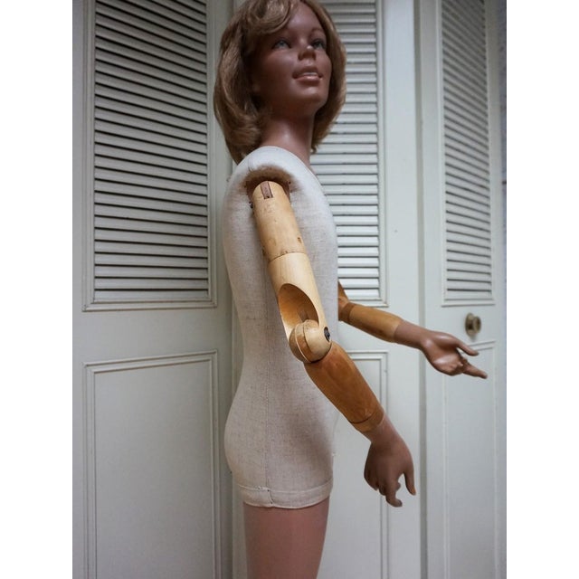 Textile Vintage Lifesize French Siegel Paris Mannequin Girl Store Dislplay, 1940s For Sale - Image 7 of 18