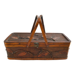 Split Bamboo Decorative Lidded Basket