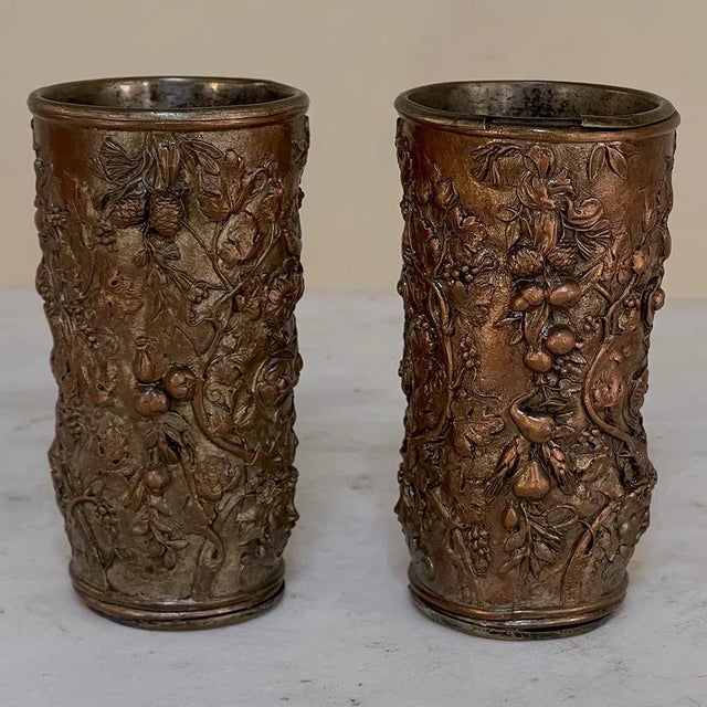 Metal 19th Century French Renaissance Revival Ceremonial Wine Goblets, Pitcher & Platter Set- 4 Pieces For Sale - Image 7 of 13