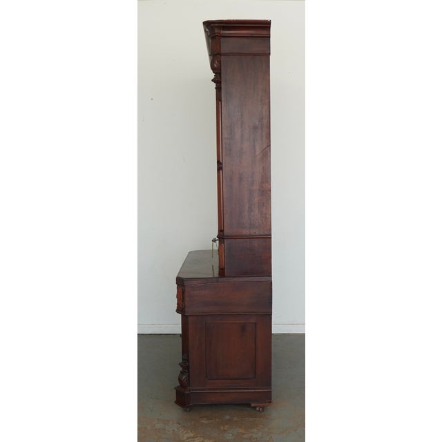 Late 19th Century Antique Victorian Secretary Desk Bookcase For Sale - Image 5 of 17