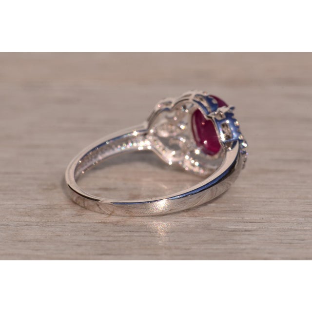Silver The 4th Avenue: Ruby and Diamond Ring in White Gold For Sale - Image 8 of 11