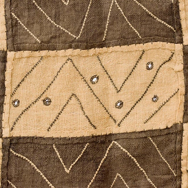 Textile Early 20th Century Kuba Handwoven Embroidered Raffia Textile 43 x 13 Inch For Sale - Image 7 of 8