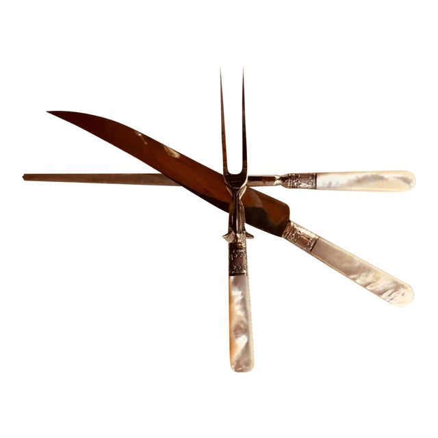 American Belle Époque Elegance: Three-Piece Carving Set For Sale