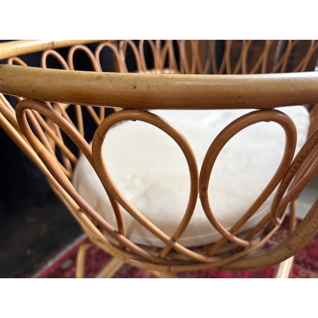 Boho Chic Vintage Rattan Cradle, 1960s For Sale - Image 3 of 15
