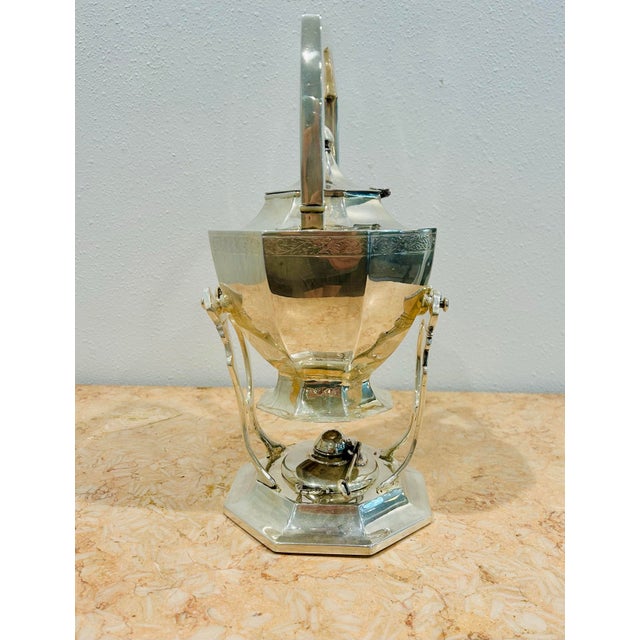 1910s Early 20th Century Wilcox Silver Plate Co. Tilting Coffee Pot on Stand For Sale - Image 5 of 12
