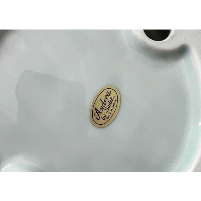 Andrea by Sadek Blue Porcelain Buddha Figurine on Stand For Sale - Image 9 of 11