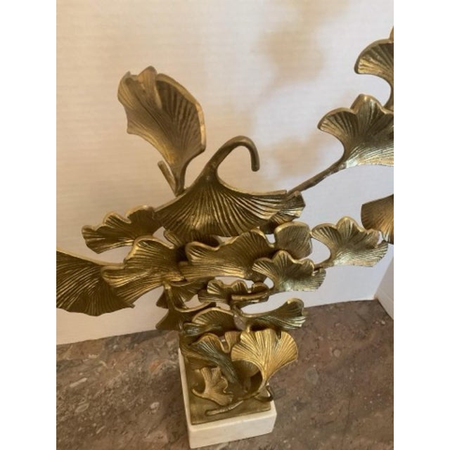 Vintage John Richard Brass Ginkgo Leaves Sculpture For Sale - Image 9 of 10