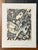 These are two vintage lithographic book plates on front and back of a single page, depicting Marc Chagall's 'Village Gris'...