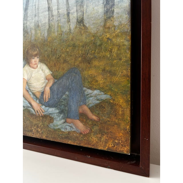 Paint Late 20th Century Egg Tempera & Gold Leaf Painting on Wood “Nicholas” by Valeria Mariscal For Sale - Image 7 of 9