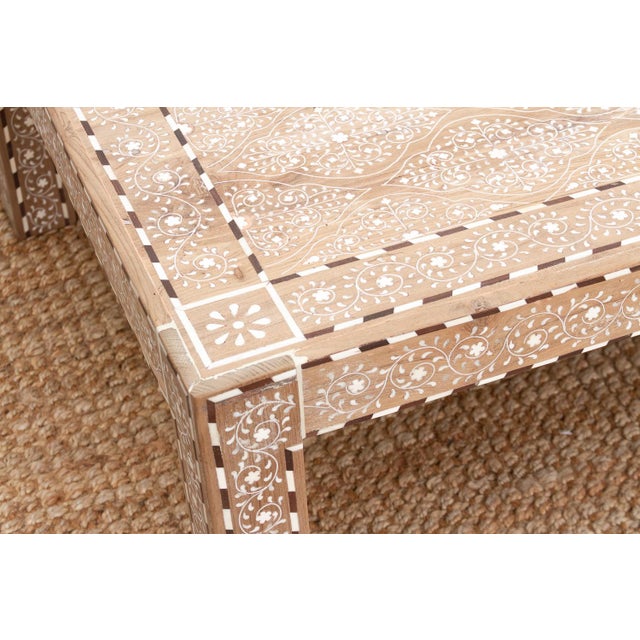 Rare Finely Inlay Geometric Lattice Coffee Table For Sale - Image 4 of 11