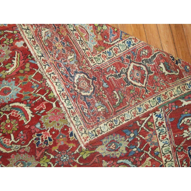 Early 20th Century Antique Zabihi Collection Persian Serapi Red Rug For Sale - Image 5 of 12