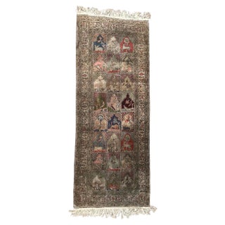 Vintage Silk Turkish Kayseri Rug, 1960s For Sale