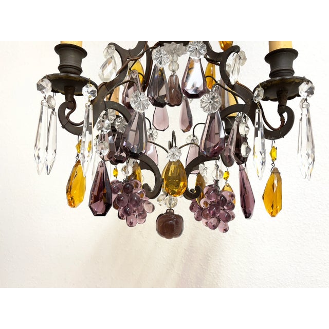 Vintage Chandelier With Murano Glass Fruit For Sale - Image 11 of 13