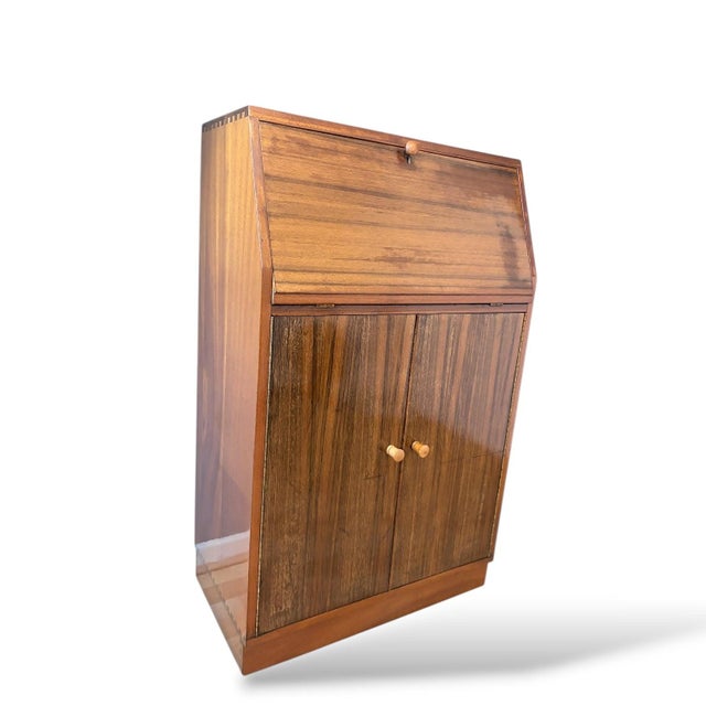 Mid-Century Modern Teak and Walnut Bureau Desk by Morris of Glasgow, 1970s For Sale - Image 11 of 12