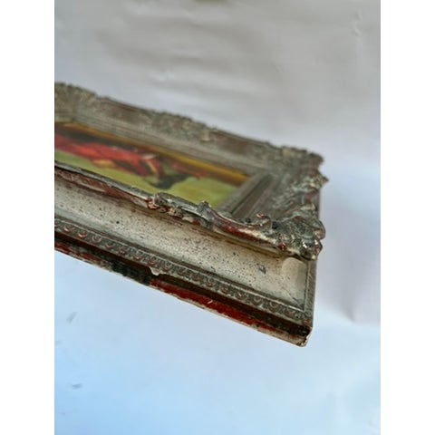 Red Antique Dog Playing Piano Oil Painting For Sale - Image 8 of 13