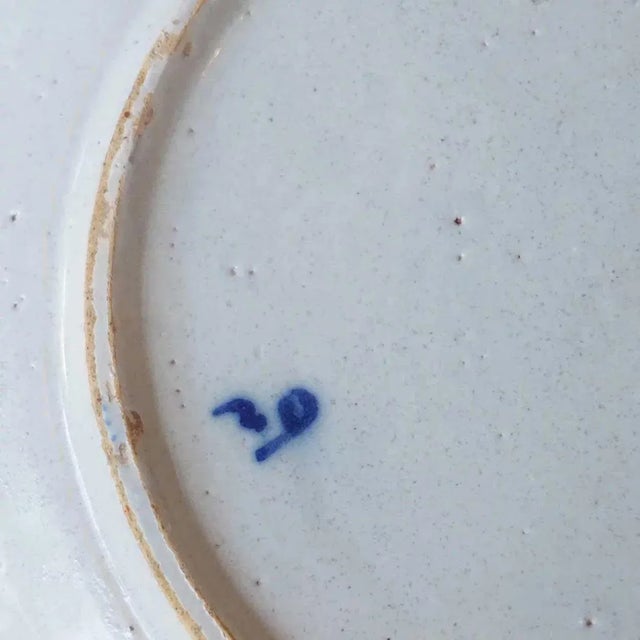 19th Century Dutch Delft Pottery Urn and Flower Plates - a Near Pair For Sale - Image 5 of 7