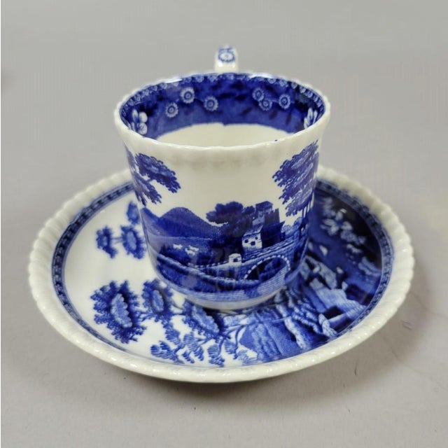 Copeland English Copeland Demitasse Cups Blue Spode's Tower For Sale - Image 4 of 8
