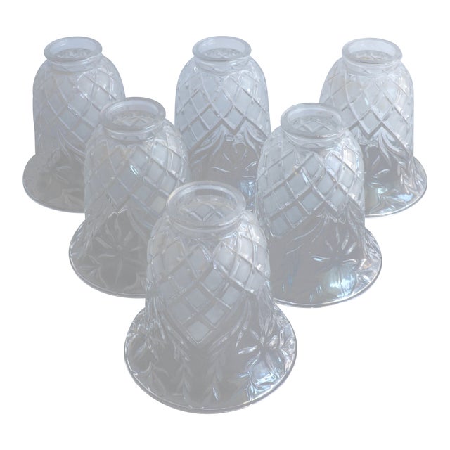 Vintage Cut Glass Light Shade Covers Set of 6 Chairish