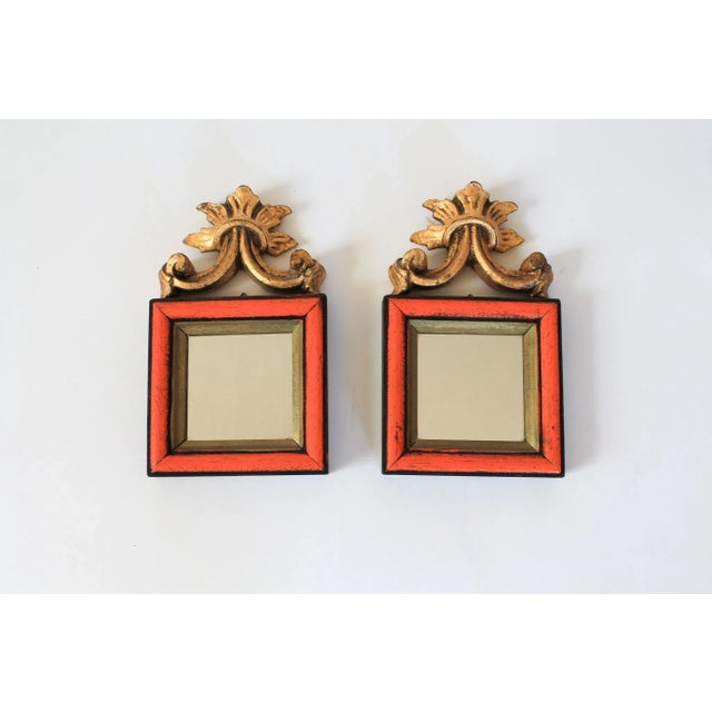 Mid 20th Century Vintage Giltwood Italian Wall Mirrors S/3 For Sale - Image 5 of 8