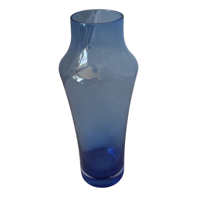 Blue Glass Vase by Tamara Aladin for Riihimäen Lasi Oy, 1960s For Sale