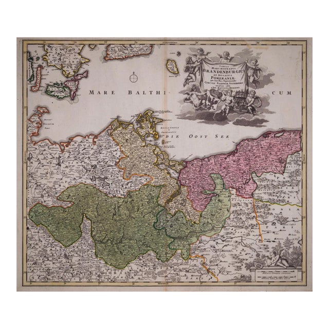 Germany, Including Frankfurt and Berlin: 18th Century Hand-Colored Homann Map For Sale