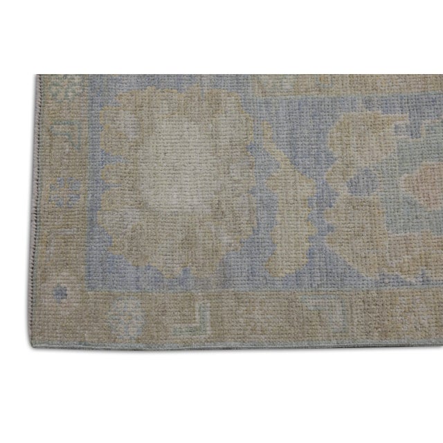 Modern Blue Neutral Handwoven Turkish Oushak Rug 8'2" X 10'2" For Sale - Image 3 of 7