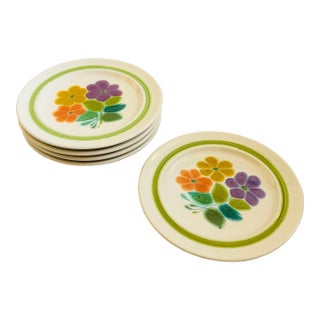 Franciscan Earthenware Floral Salad Plates - Set of 5 For Sale