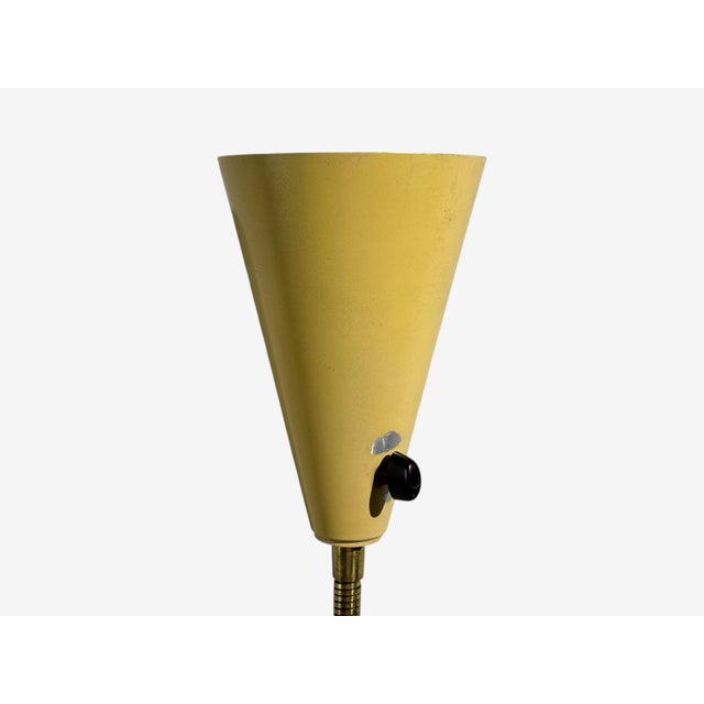 Yellow 1950s Ajh, Adjustable Wall Sconces, Lacquered Metal, Brass, Sweden - a Pair For Sale - Image 8 of 10