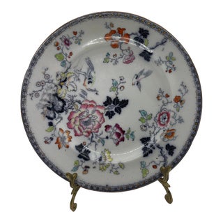 Mid 20th Century Real Ironstone China Floral Plate For Sale