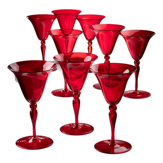 Glasses from Venini, Set of 9 For Sale