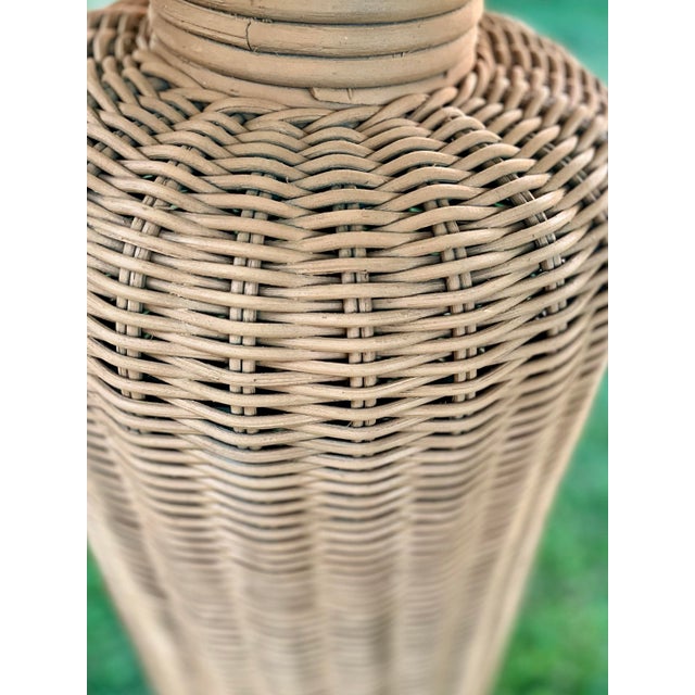 Vintage Wicker Floor Lamp For Sale In New York - Image 6 of 7