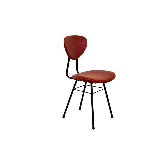 Leather-Coated Office Set with Desk, Bookcase, Chest of Drawers, Desk Chair, and Guest Chairs attributed to Umberto Mascagni, 1950s, Set of 7 For Sale - Image 10 of 18