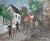 Strollers in montmartre', oil on canvas, by roland dubuc (circa 1960s). A lively, impastoed street scene set on a sloping...