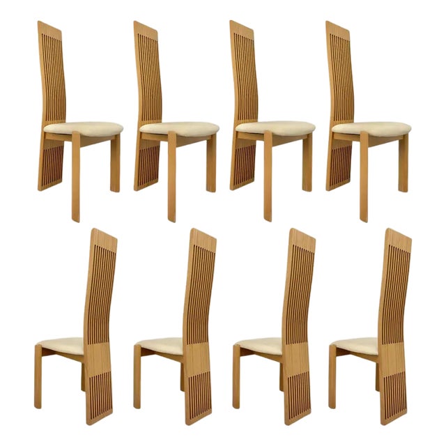 Pietro Costantini Postmodern High Back Dining Chairs, Set of 8 (Italy) For Sale