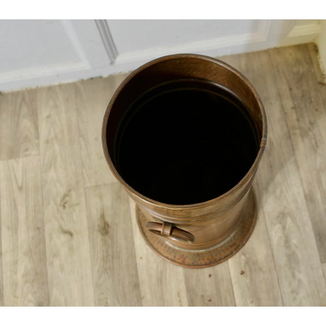 Arts and Crafts Copper Umbrella Stand, 1890s For Sale - Image 3 of 7