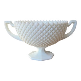 Mid 20th Century Westmoreland Trophy Diamond Hobnail Compote Pedestal Bowl For Sale