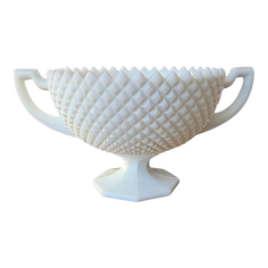 Mid 20th Century Westmoreland Trophy Diamond Hobnail Compote Pedestal Bowl