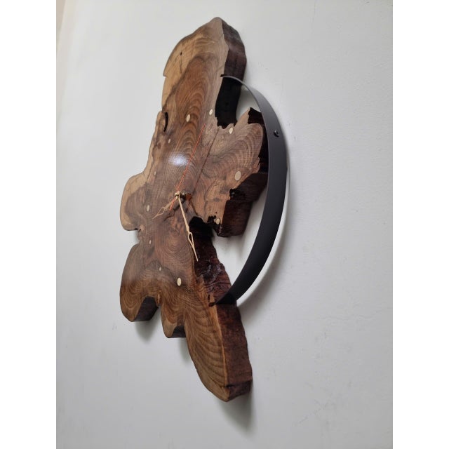 Half Moon - One-of-a-Kind Handcrafted Driftwood Wall Clock Sculpture For Sale - Image 4 of 14