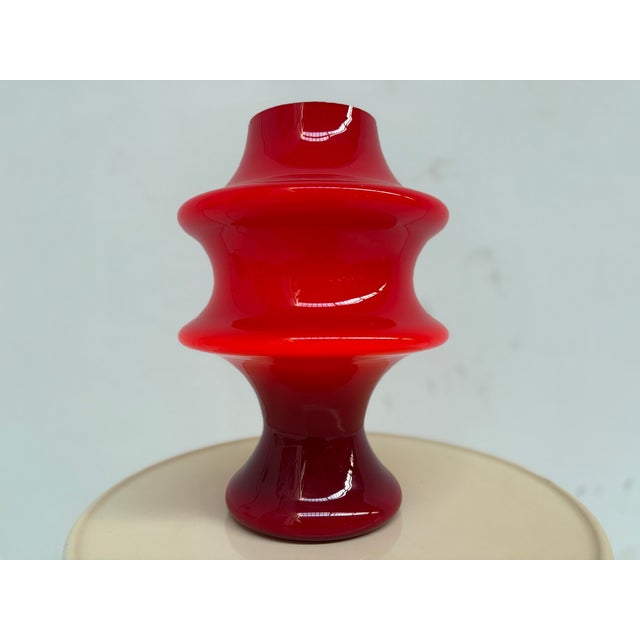Red Glass Table Lamp from Hustadt Leuchten, 1970s For Sale - Image 9 of 9