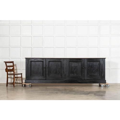 19th Century English Monumental Ebonised Pine Dresser Base, 1870s For Sale - Image 4 of 14