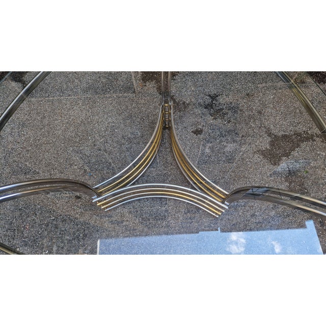 Vintage Dining Table in Chrome and Brass, 1960s For Sale - Image 6 of 13