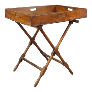 Antique 18th Century English George III Mahogany Butler's Tray Table and Stand