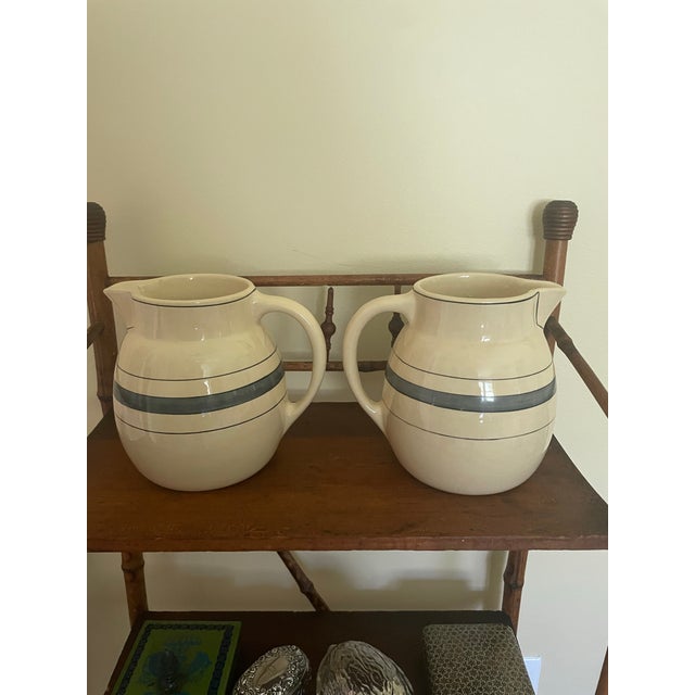 Roseville Pottery A Roseville Creamware Venetian Pitcher For Sale - Image 4 of 9