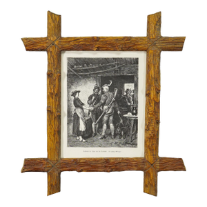 Antique Copper Engraving Print With Bavarian Scene Ca. 1900