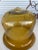 Vintage Cast Iron & Amber Glass Large Candle Holder or Planter For Sale - Image 9 of 10