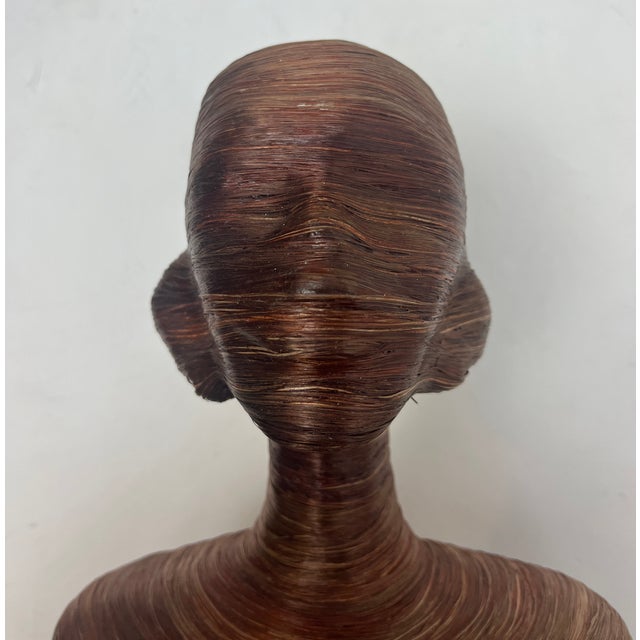 Brown Lara Brown, Large Abstract Lady Sculpture, Rattan Fibre For Sale - Image 8 of 18