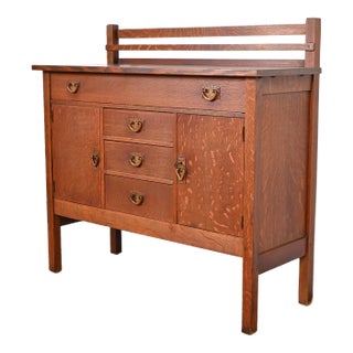 Gustav Stickley Mission Oak Arts & Crafts Sideboard, Circa 1900 For Sale